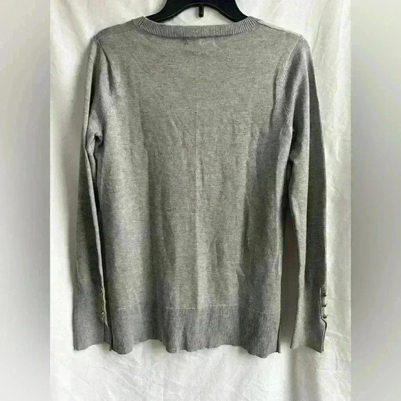 Philosophy Gray crewneck Sweater with Gold Button Details on Sleeves Size S - Picture 4 of 4